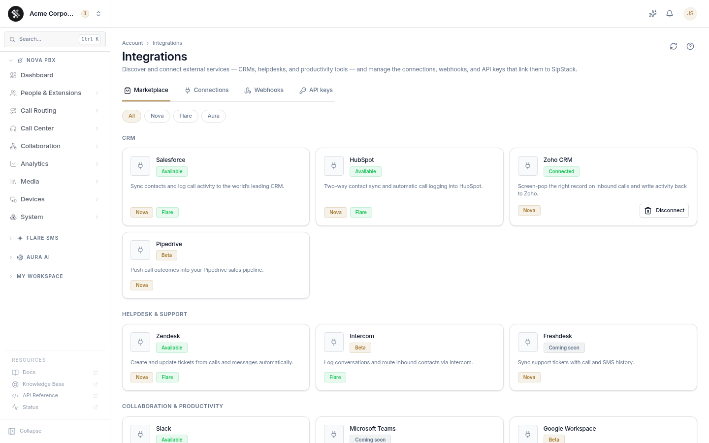 Integrations Marketplace