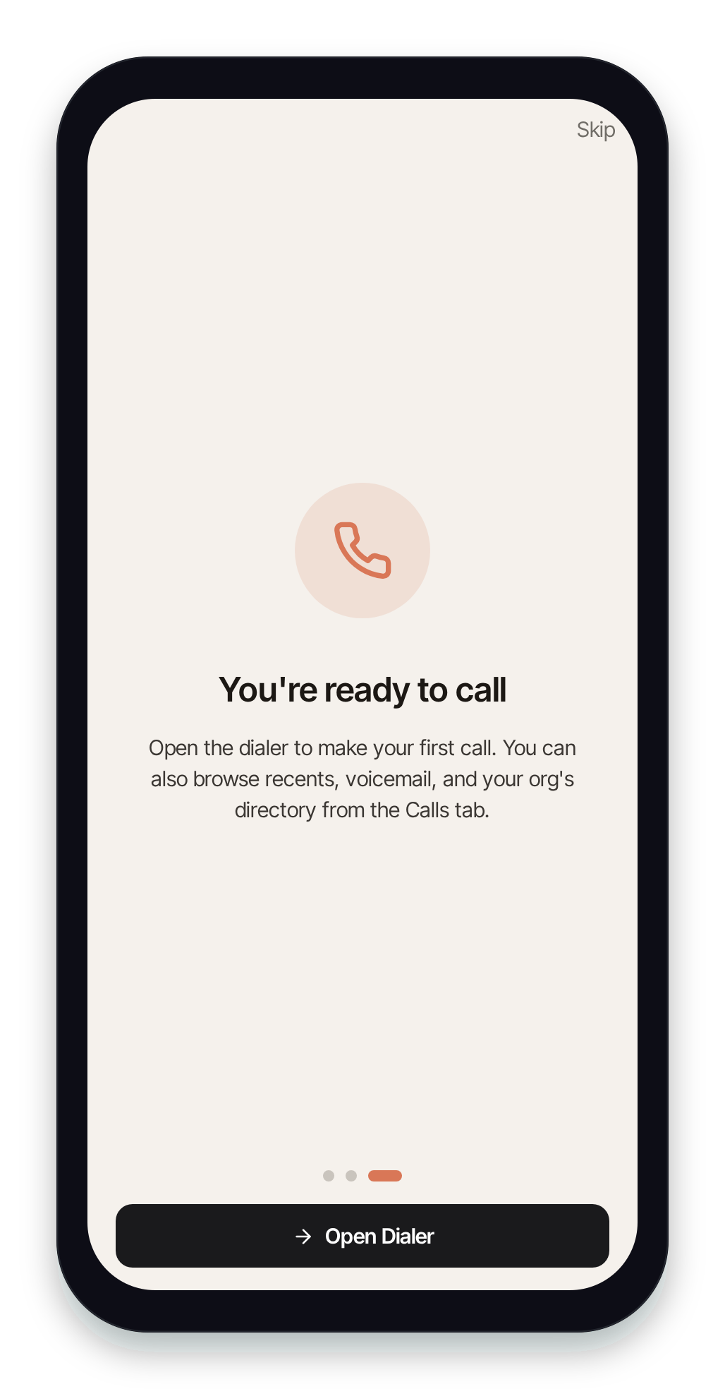 Pulse dialer ready to call