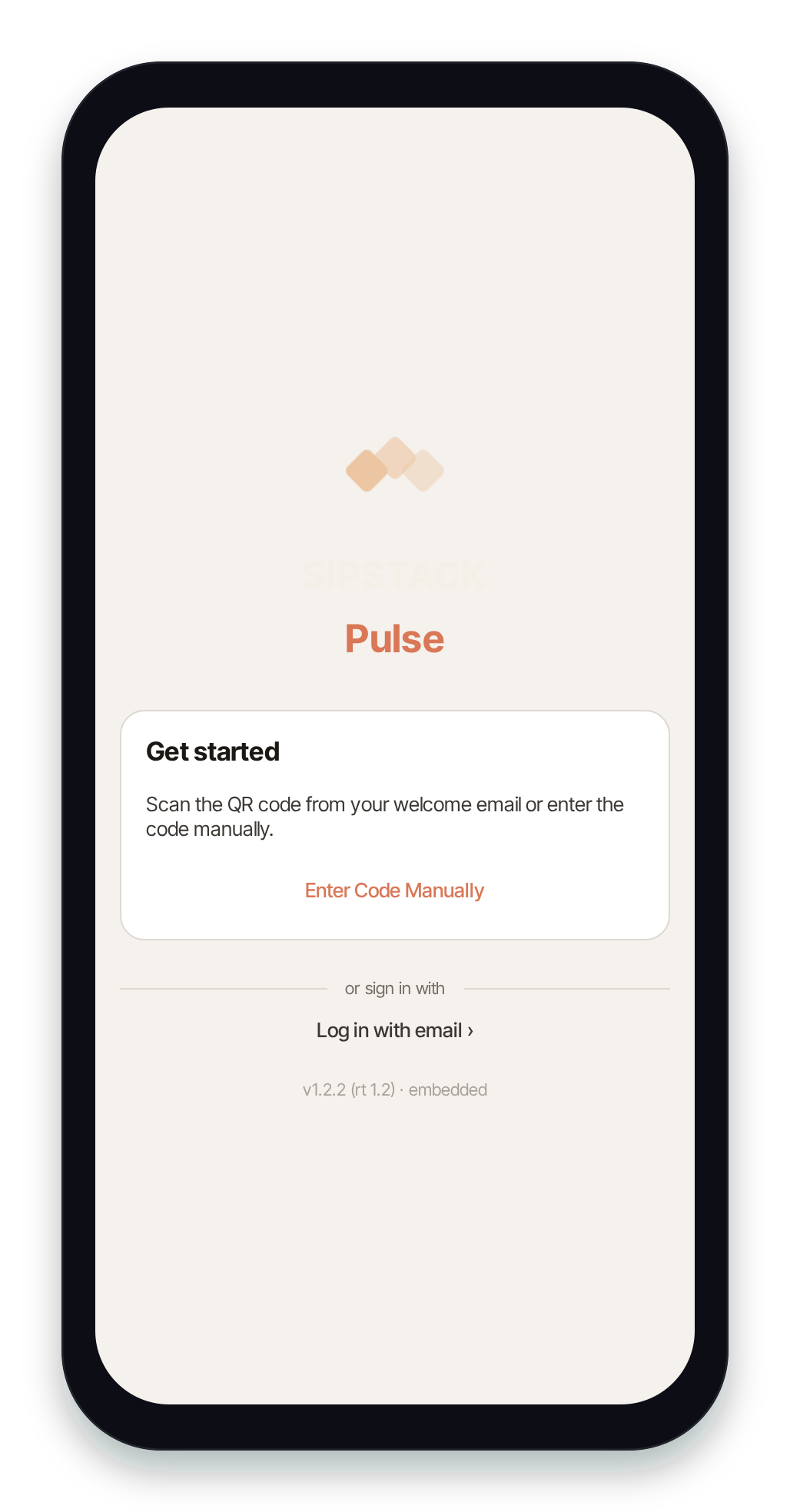 Pulse sign-in screen