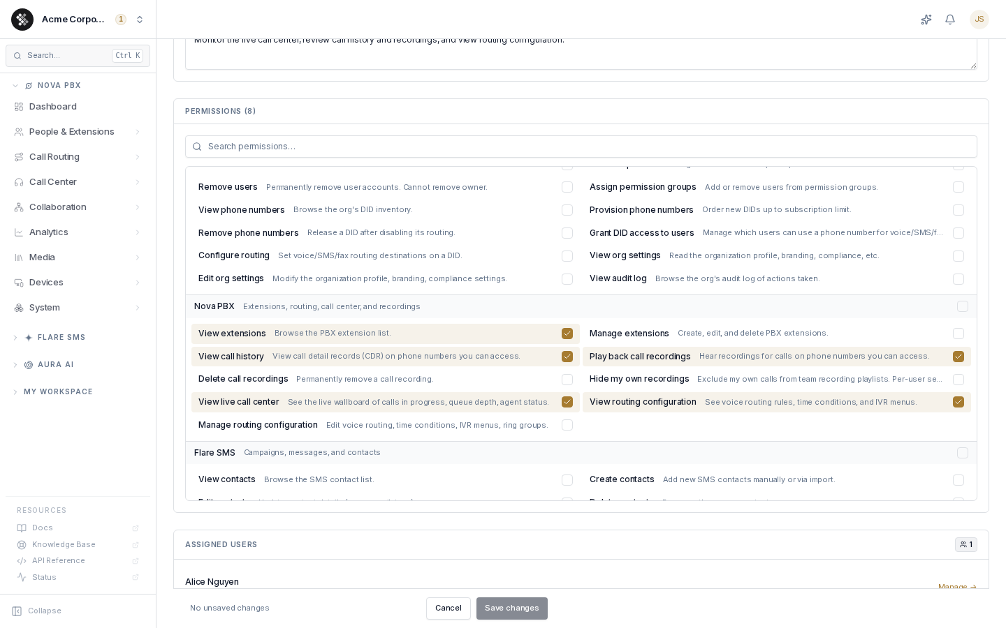 Permission group editor