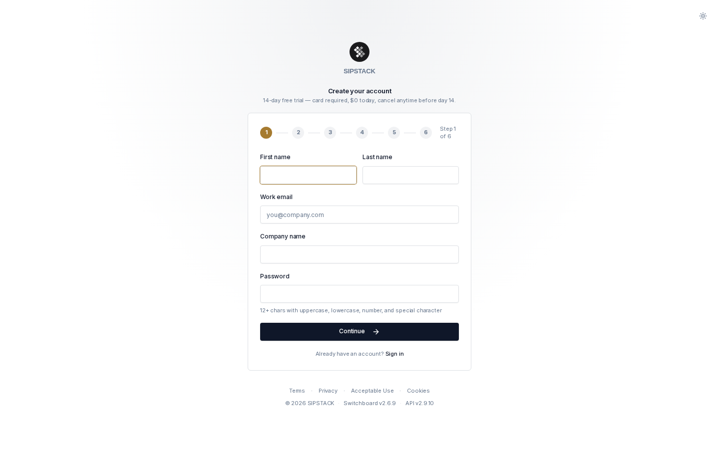 Signup — create your account