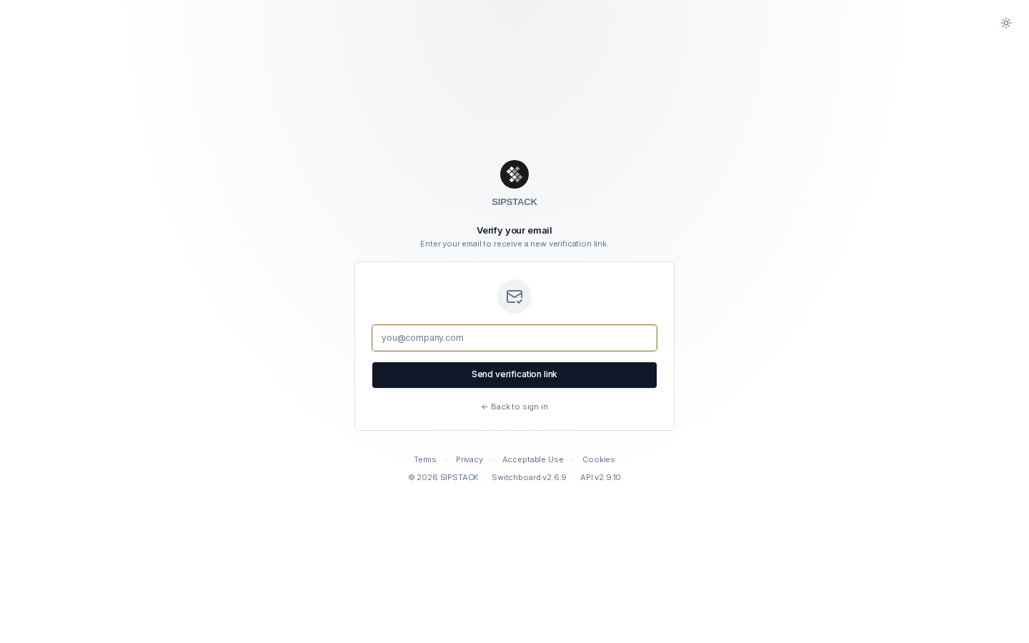 Resend verification link