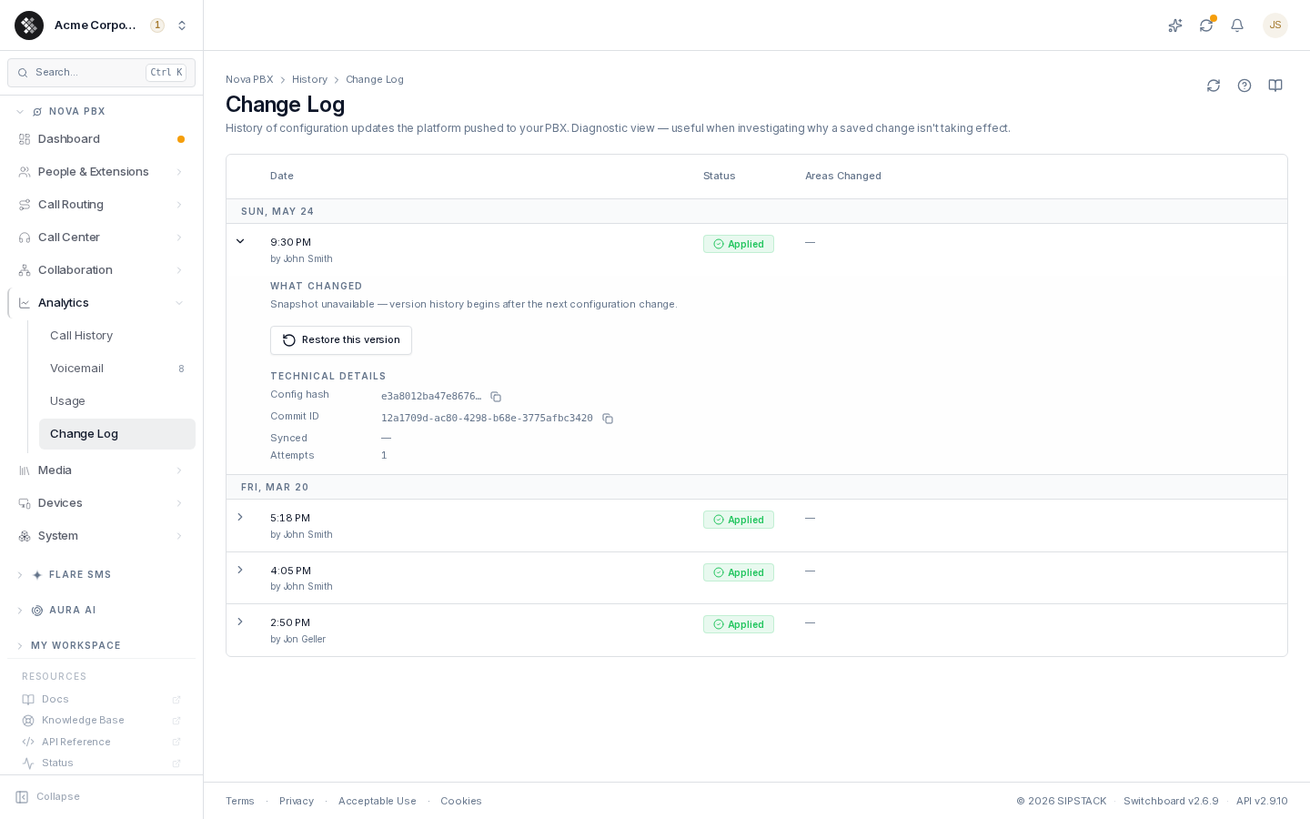 Change Log