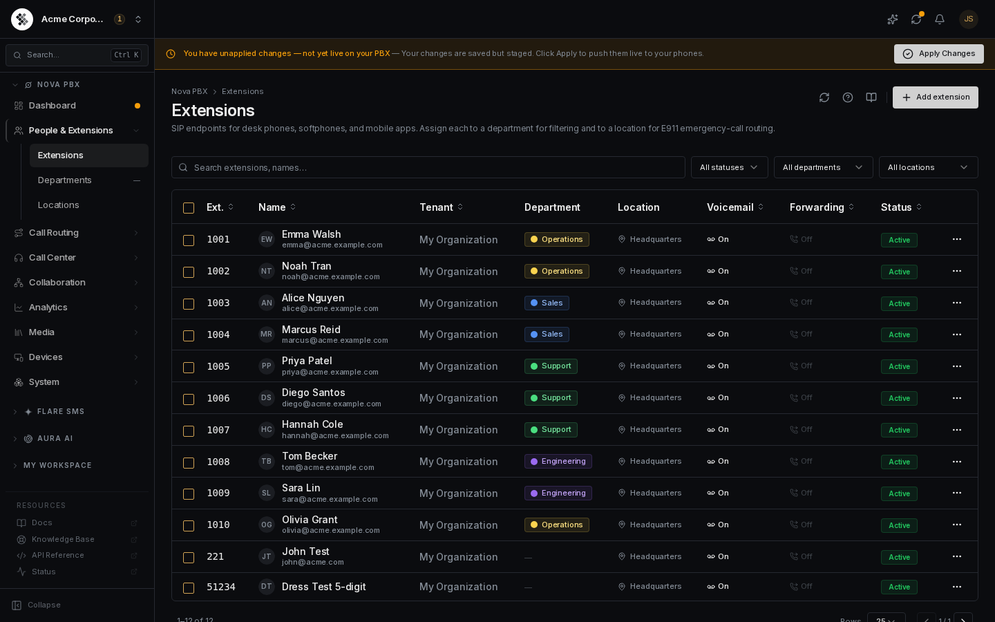 Extensions page in dark mode