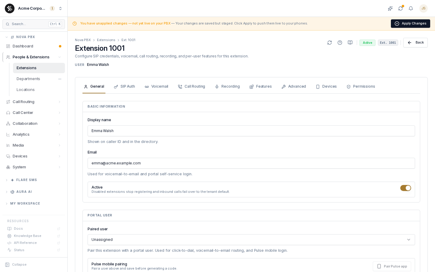Extension editor — General tab