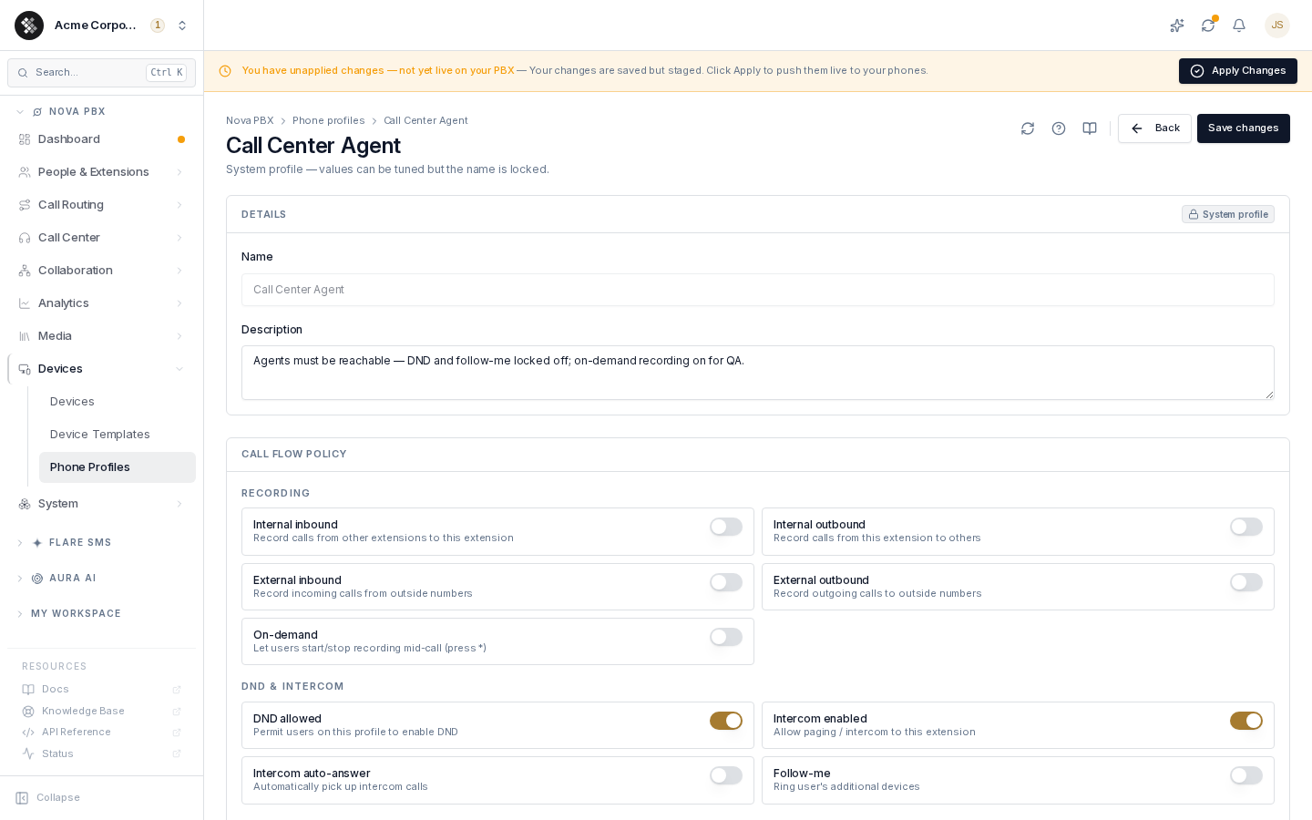 Profile editor