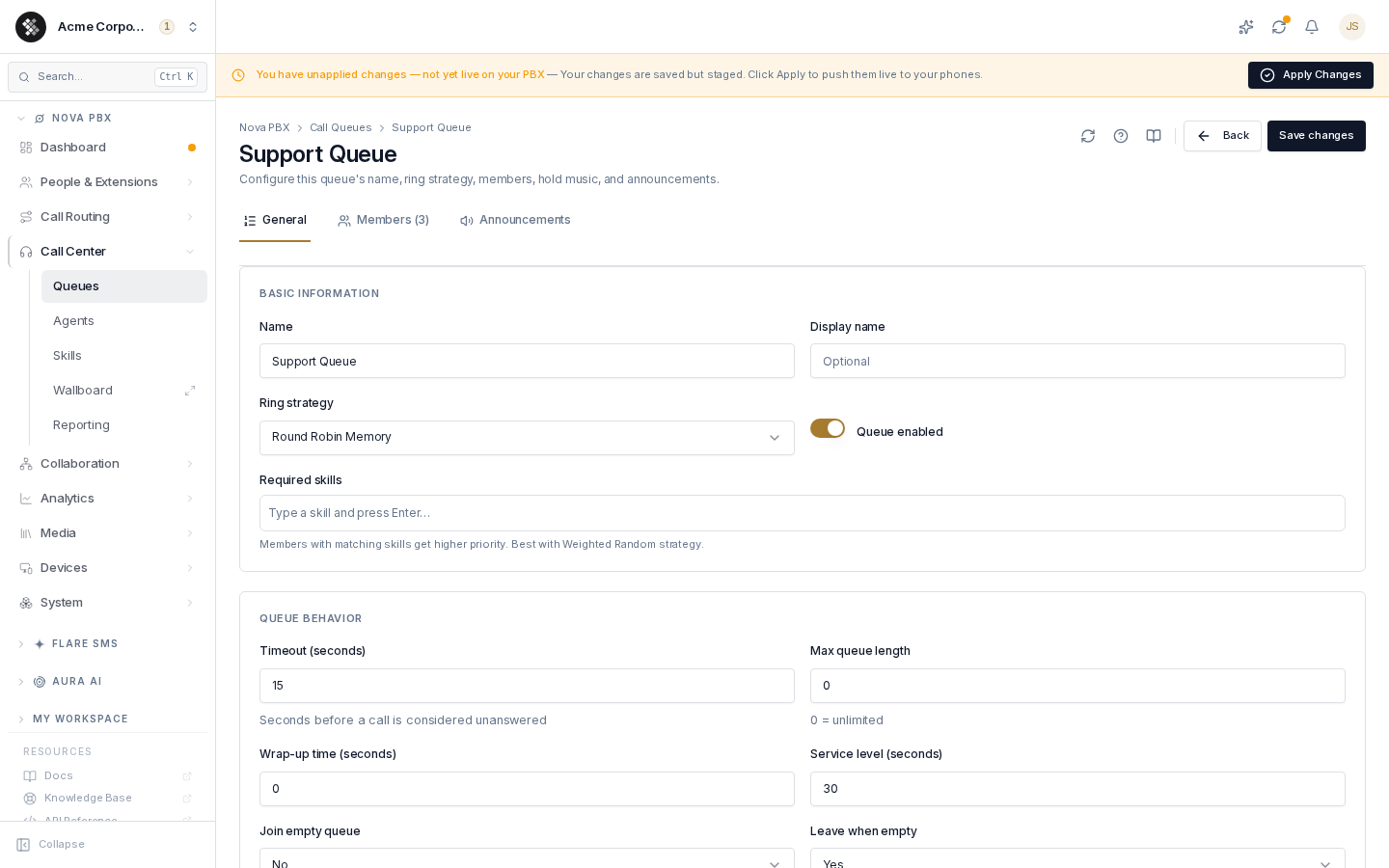 The queue editor